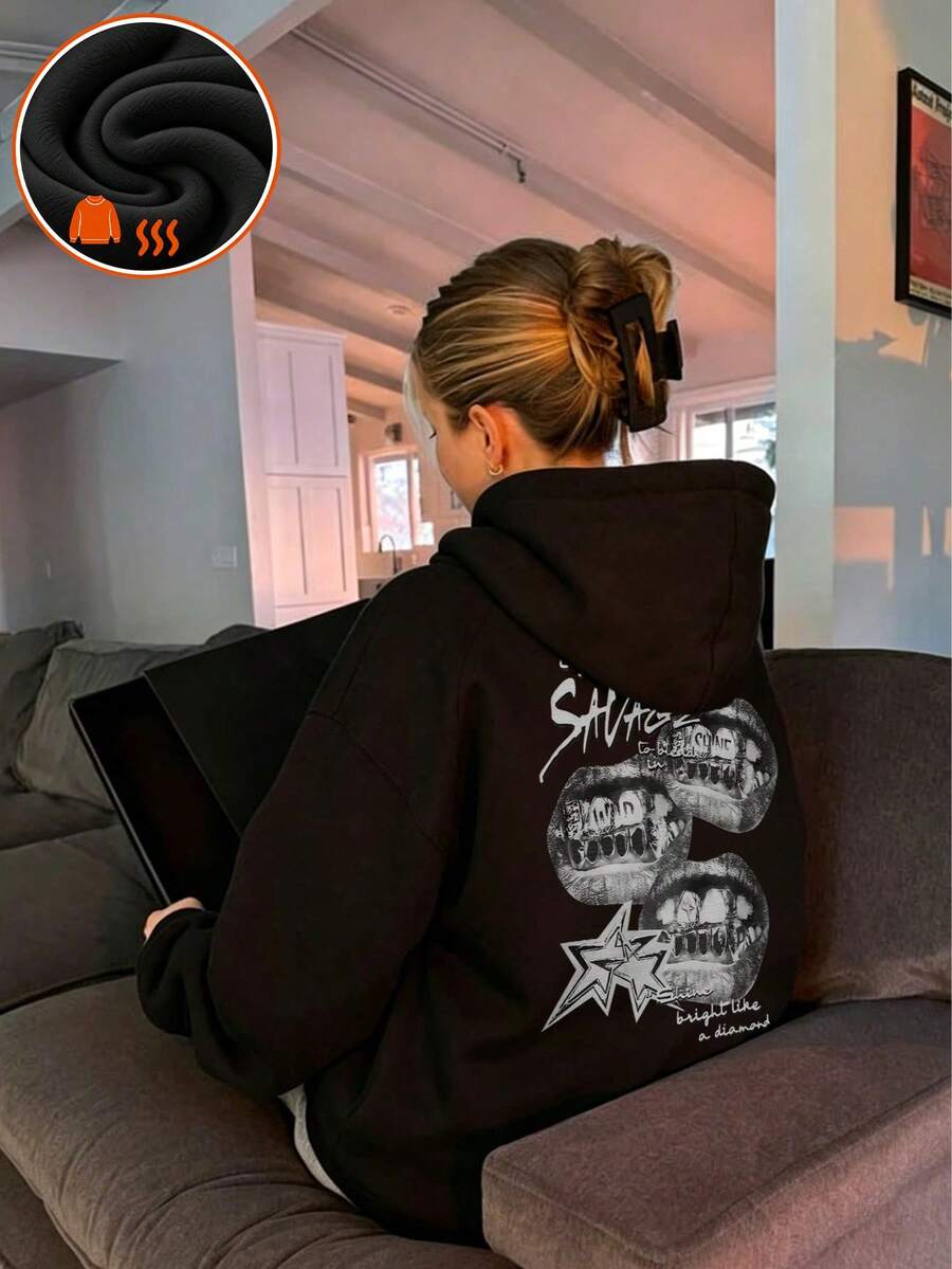 Winter Clothing Drawing - 1 stuk: warme, dikke sweatshirt met