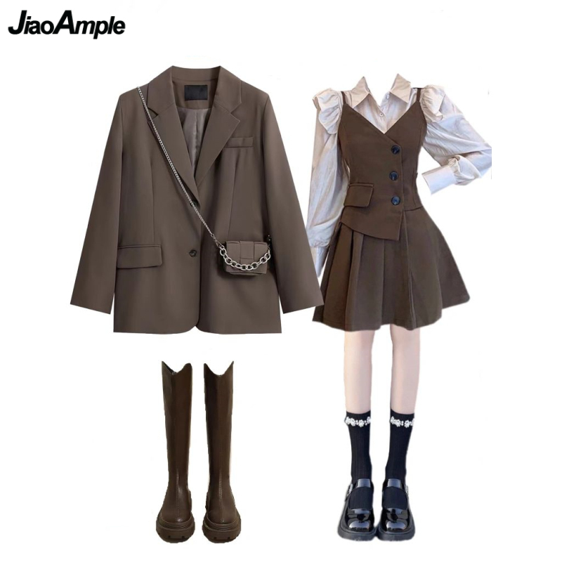 Winter Clothing Pk - Lente Herfst Damesmode Blazers Shirts Mini-jurk