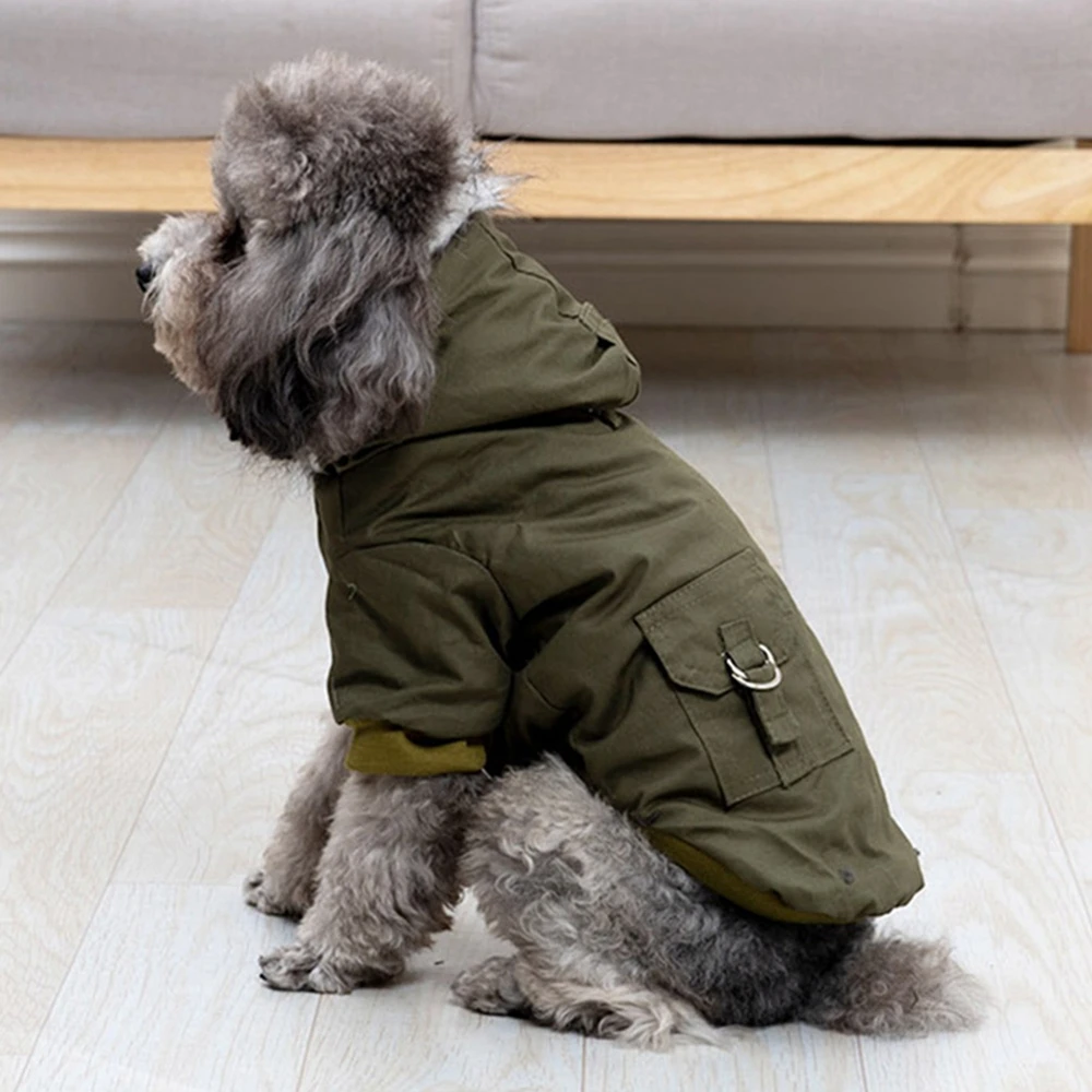Winter Clothing Hiking - Winterdikke hondenjas met capuchon, zacht, comfortabel,