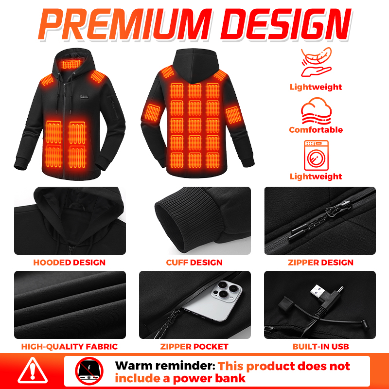 Verwarmde hoodie met 26 zones, - Winter Clothing Hiking recensie en prijs